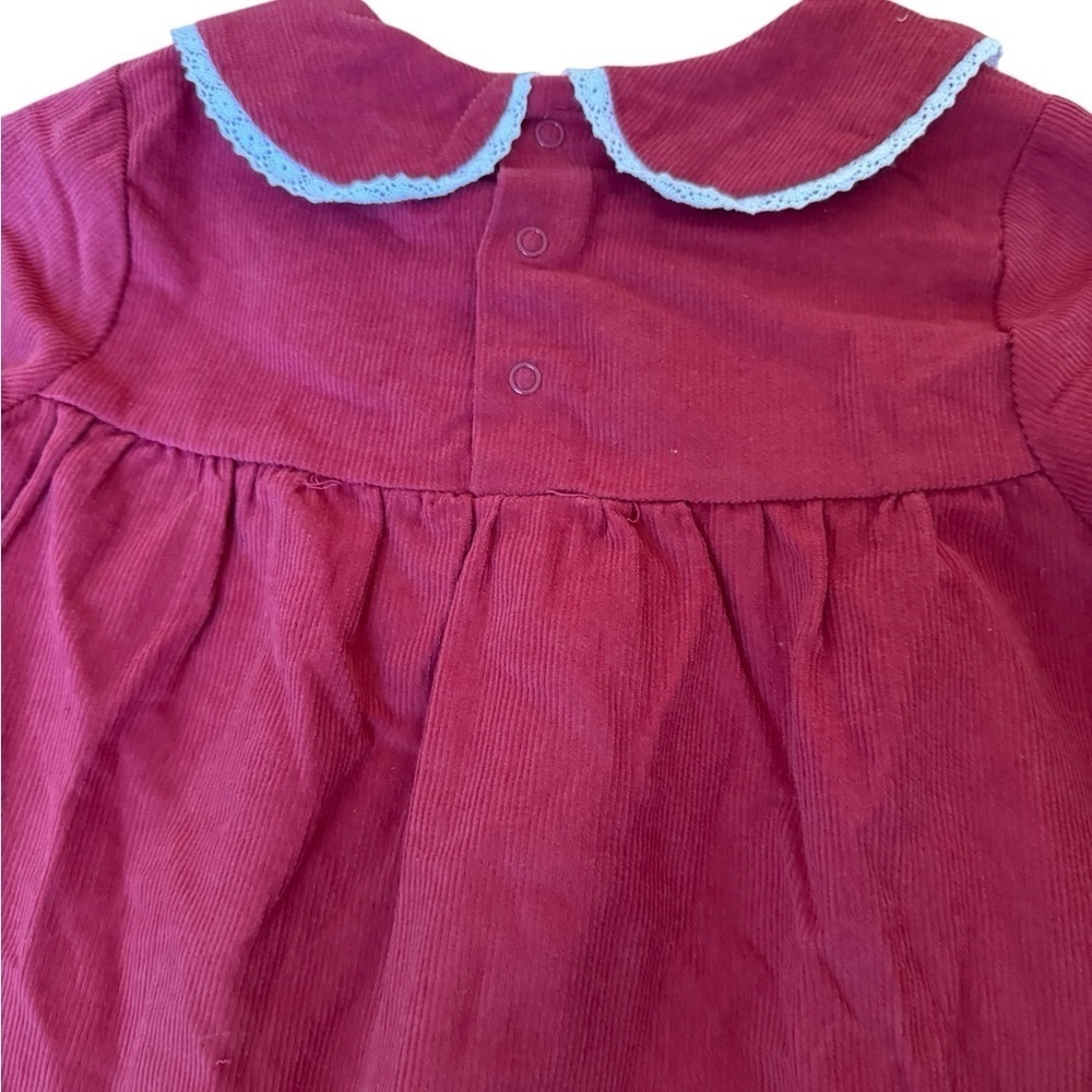 Rabbit + Bear Pink Corduroy Dress Embroidered Collar with Tights 2PC Set 3T - Picture 3 of 10